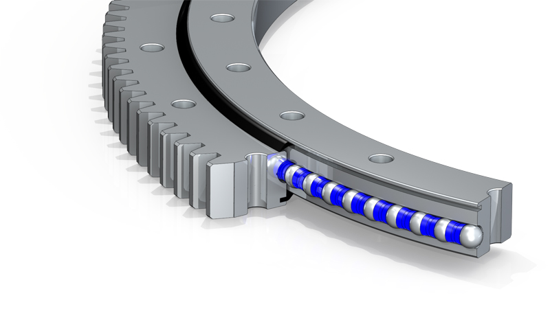 Китай Wanda Однорядный четырехточечный шарикоподшипник с поворотным кольцом с внешним зацеплением Подшипник поворотного круга с высоким вращением