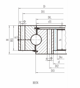single row ball slewing bearing (HS series) internal gear однорядный шариковый поворотный подшипник (серия HS) без редуктора