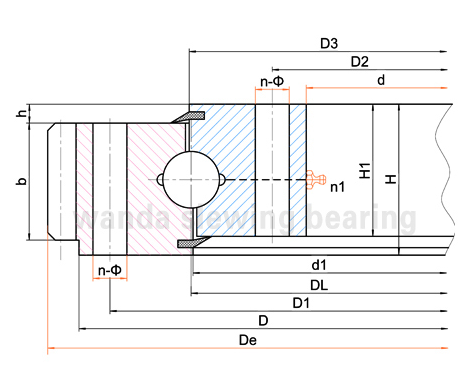 Внешняя передача Однорядный четырехточечный шарикоподшипник